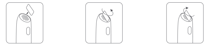 Insert the opener into the showerhead, rotate to remove it, then install the replacement.
